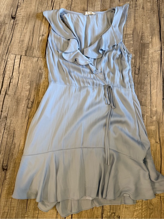 Altar'd State Dresses & Skirts - Altar'd State Light Blue Ruffle Wrap Midi Dress